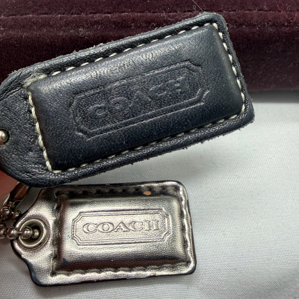 Coach (2) Leather Hang Tags Key Fob Key Chain Charm Bag Charm